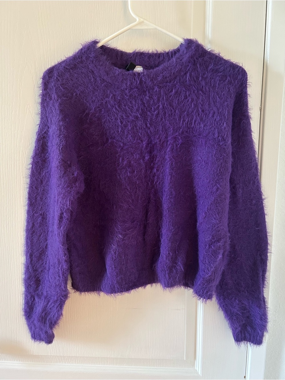 H&M Divided Fuzzy Purple Crewneck Sweater